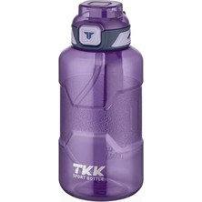 Delixa Tkk 1500ML Pipetli/pipetsiz Kullanıma Uygun Taşıma Askılı Sports Su Matarası (Mor)