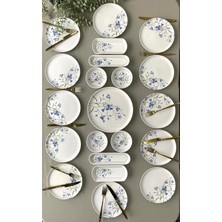 UltraMint Mavi 12 Parça Kahvaltı Takımı, 12 Kişilik, Şık ve Elegant Tasarım