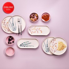 UltraMint Şık 4 Kişilik 10 Parça Kahvaltı Takımı, Pembe Renkli, Modern Tasarım
