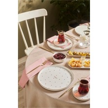 UltraMint Şık 32 Parça 6 Kişilik Kahvaltı Takımı Altın Detaylı Set