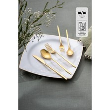 UltraMint Parlak Gold 30 Parça Çatal Kaşık Bıçak Takımı, 6 Kişilik, Şık ve Dayanıklı