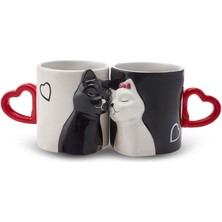 UltraMint Sevimli Kedi Temalı 2'li 310 ml Kupa Seti, Gününüze Neşe Katın