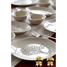 UltraMint Şık 16 Parça Porselen Kahvaltı Takımı, 6 Kişilik Set