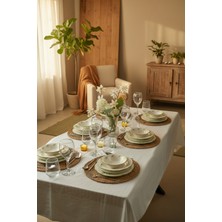 UltraMint Şık 24 Parça Porselen Yemek Takımı, Zarif ve Dayanıklı Tasarım