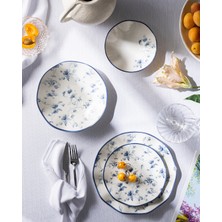 UltraMint Şık Mavi 24 Parça 6 Kişilik Yemek Takımı Seti