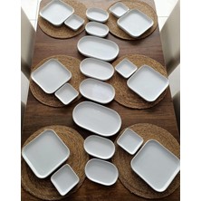 UltraMint 20 Parça Renkli Seramik Kahvaltı ve Yemek Takımı Seti