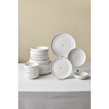 UltraMint 24 Parça Şık ve Modern Seramik Yemek Takımı, 6 Kişilik Set