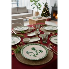 UltraMint 14 Parça 6 Kişilik Şık Yeşil Kahvaltı Takımı, Elegant ve Modern Tasarım