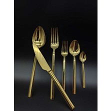 UltraMint Şık 36 Parça Titanyum Gold Çatal Kaşık Bıçak Seti