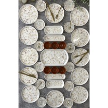 UltraMint Gold Eliz 12 Kişilik 35 Parça Kahvaltı Takımı Seti