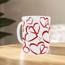 Uçan Kupa Kırmızı Kalpler – Sevgililer Günü Özel Aşk Temalı Tasarım Kupa