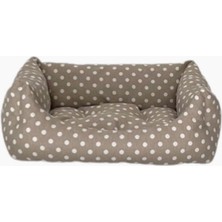 Delixa Pet Comfort Uniform Bej Puantiyeli Kedi ve Köpek Yatağı S 40X50CM