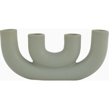 Delixa Home Martina 4lü Dekoratif Şamdan Su Yeşili