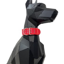 Delixa Tasma Market Kırmızı Yumuşak Dokulu Büyük Irk Kolon Köpek Tasması Köpek Boyun Tasması Kırmızı M