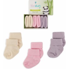 Hepta Collection Novibaby 3'lü Bambu Yenidoğan Bebek Çorap