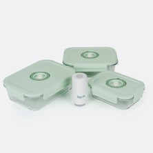 Bigatti Senna 4'lü Vakumlu Saklama Kabı Seti - Yeşil