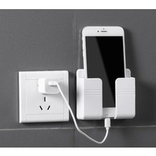 Delixa ® Duvara Yapışan Telefon ve Kumanda Standı – Çok Amaçlı Plastik Şarj Istasyonu, Kolay Kurulumlu Orga
