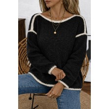 Mç Plus Kadın Uzun Kollu Kayık Yaka Triko Bluz