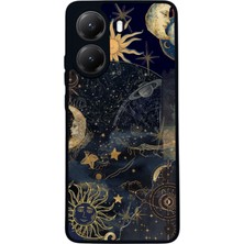  Xiaomi Poco X7 Pro Uyumlu Astral Tasarımlı Glossy Mat Siyah Silikon Telefon Kılıfı