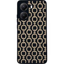  Xiaomi Poco X7 Pro Uyumlu Monogram Tasarımlı Glossy Mat Siyah Silikon Telefon Kılıfı