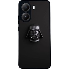  Xiaomi Poco X7 Pro Uyumlu Darth Vader Tasarımlı Glossy Mat Siyah Silikon Telefon Kılıfı