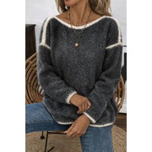 Mç Plus Kadın Uzun Kollu Kayık Yaka Triko Bluz