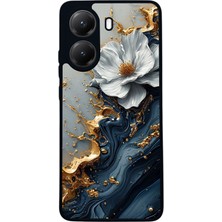  Xiaomi Poco X7 Pro Uyumlu Yaldız Çiçek Tasarımlı Glossy Mat Siyah Silikon Telefon Kılıfı