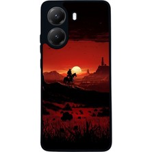 Xiaomi Poco X7 Pro Uyumlu  Kovboy Tasarımlı Glossy Mat Siyah Silikon Telefon Kılıfı