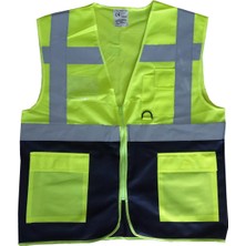 Hsc Bilişim Yönetici Ikaz Yeleği Sarı/lacivert Xl Beden