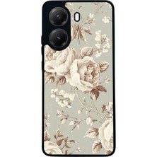  Xiaomi Poco X7 Pro Uyumlu Çiçek Tasarımlı Glossy Mat Siyah Silikon Telefon Kılıfı