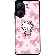  Xiaomi Poco X7 Pro Uyumlu Hello Kitty Tasarımlı Glossy Mat Siyah Silikon Telefon Kılıfı