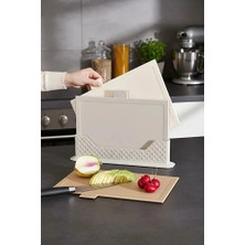 4 Parça Standlı Kesme Tahtası Seti - Çoklu Doğrama Tahtası Ekmek Sebze Et Kesim Panosu