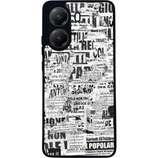  Xiaomi Poco X7 Pro Uyumlu Gazete Tasarımlı Glossy Mat Siyah Silikon Telefon Kılıfı