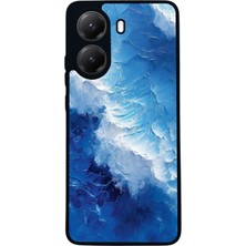  Xiaomi Poco X7 Pro Uyumlu Okyanus Tasarımlı Glossy Mat Siyah Silikon Telefon Kılıfı