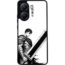  Xiaomi Poco X7 Pro Uyumlu Berserk Tasarımlı Glossy Mat Siyah Silikon Telefon Kılıfı