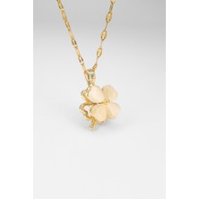 Stella Fortis 360° Dönen Yapraklı Yonca Figürlü Kadın Kolye - Estetik ve Zarif | Paslanmaz Çelik