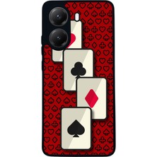  Xiaomi Poco X7 Pro Uyumlu Iskambil Kağıdı Tasarımlı Glossy Mat Siyah Silikon Telefon Kılıfı