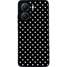  Xiaomi Poco X7 Pro Uyumlu Puantiye Tasarımlı Glossy Mat Siyah Silikon Telefon Kılıfı