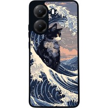  Xiaomi Poco X7 Pro Uyumlu  Kedi Tasarımlı Glossy Mat Siyah Silikon Telefon Kılıfı