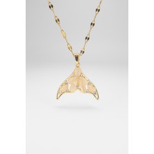 Stella Fortis Kristal Taşlı Balık Kuyruğu Figürlü Kadın Kolye - Estetik ve Zarif | Paslanmaz Çelik