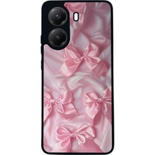  Xiaomi Poco X7 Pro Uyumlu Kurdele Tasarımlı Glossy Mat Siyah Silikon Telefon Kılıfı