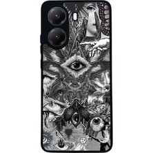  Xiaomi Poco X7 Pro Uyumlu Mitoloji Tasarımlı Glossy Mat Siyah Silikon Telefon Kılıfı