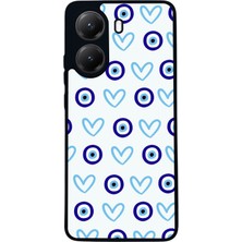  Xiaomi Poco X7 Pro Uyumlu Nazar Tasarımlı Glossy Mat Siyah Silikon Telefon Kılıfı