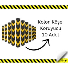 PremiumPort Otopark Kolon Köşe Koruyucu Kauçuk, 10'lu Set, Güvenli ve Dayanıklı