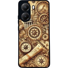  Xiaomi Poco X7 Pro Uyumlu Harita Tasarımlı Glossy Mat Siyah Silikon Telefon Kılıfı