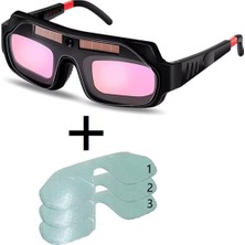 PremiumPort Otomatik Kararan Kavisli Kaynak Gözlüğü Seti + 3 Koruma Camı