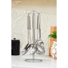 UltraMint Apricot Chef 7 Parça Standlı Servis Seti, Şık ve Kullanışlı Mutfak Gereçleri