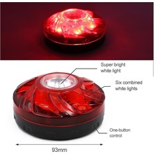 PremiumPort Pil ile Çalışan Araç ve Iş Makinesi Ikaz Işığı Kırmızı Ledli Flaşör ve El Feneri