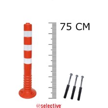 PremiumPort Esnek Plastik Yol Şerit Ayırıcı, Trafik Dubası, Reflektifli, 75CM, 1 Adet