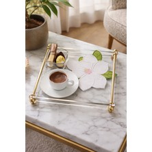 UltraMint Parlak Gold Boru Kulp, Tek Kişilik Sunum Tepsisi, Şık ve Modern Tasarım